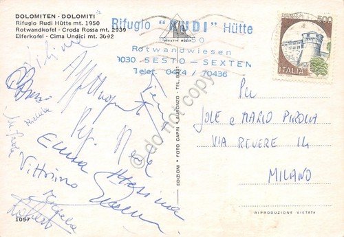 Cartolina Dolomiti Rifugio Rudi Hutte Croda Rossa Cima Undici (Bolzano) | Immagine Gallery 2