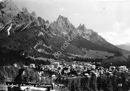 Cartolina Dolomiti San Martino di Castrozza panorama 1958 (Trento)