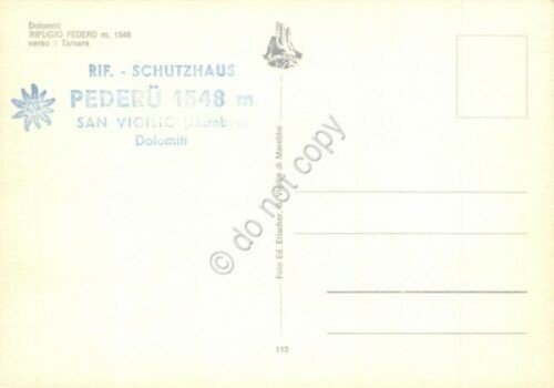 Cartolina Dolomiti San Vigilio Rifugio Pederu timbro rifugio | Immagine Gallery 2