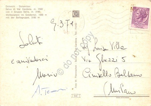 Cartolina Dolomiti Selva di Val Gardena con Gruppo Sella panorama … | Immagine Gallery 2