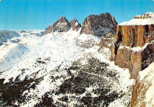 Cartolina Dolomiti Strada delle Dolomiti al Passo Sella 1966