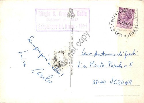 Cartolina Dolomiti Val Badia Chiesa Santa Croce Monte Croce 1971