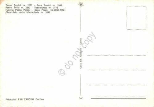 Cartolina Dolomiti vedute funivia Pordoi Sass Pordoi Sassolungo (Trento) | Immagine Gallery 2