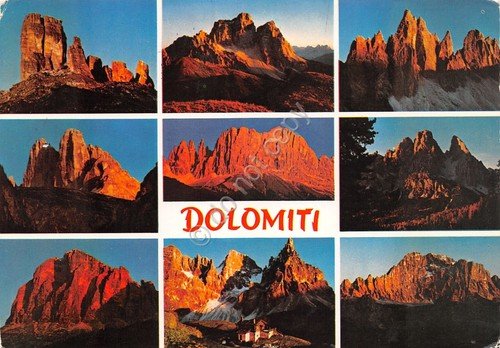 Cartolina Dolomiti vedute varie delle montagne 1982 | Immagine Gallery 1