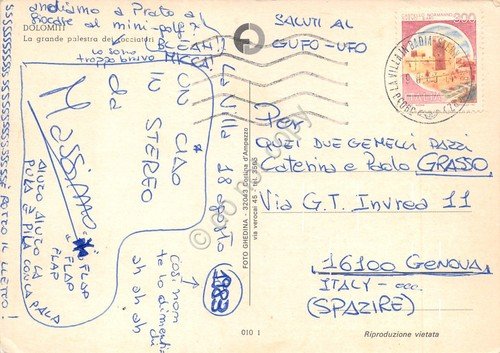 Cartolina Dolomiti vedute varie di rocciatori 1983 (Bolzano)