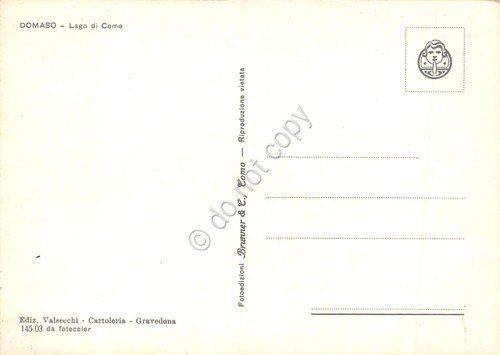 Cartolina Domaso vista della baia colorata