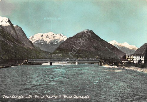 Cartolina Domodossola Fiume Toce Ponte Mizzocola anni '60 | Immagine principale