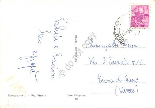 Cartolina Domodossola Fiume Toce Ponte Mizzocola anni '60
