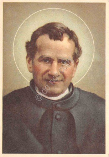 Cartolina Don Bosco ritratto illustrata