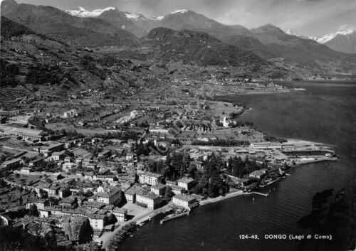 Cartolina Dongo Lago di Como panorama aereo 1953