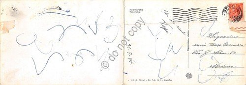 Cartolina doppia Portofino panorama baia 1955