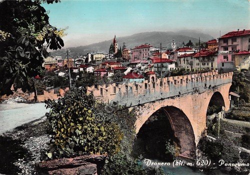 Cartolina Dronero Panorama 1959