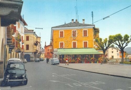 Cartolina Dronero Piazza Allemandi Philips Tabacchi Fiat 500 | Immagine principale