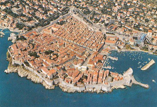 Cartolina Dubrovnik veduta aerea città anni '80 | Immagine principale