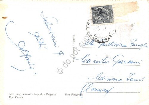 Cartolina Dugenta Castello Medioevale da Ponte San Giorgio anni '50