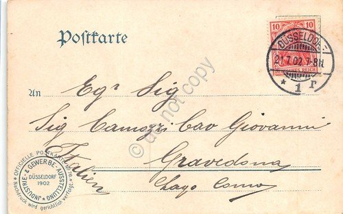 Cartolina Dusseldorf Kunstpalastrasse 1902