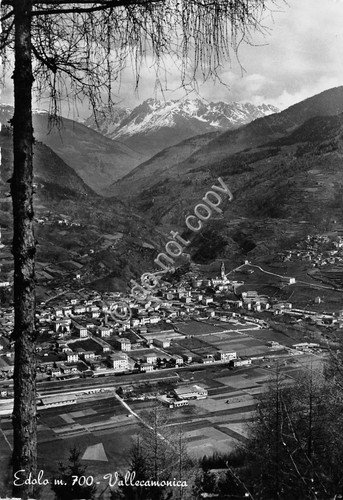Cartolina Edolo Panorama 1956 (Brescia)