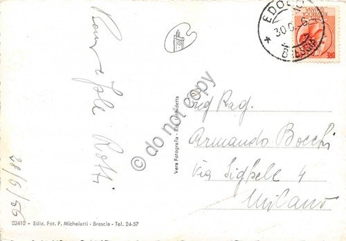 Cartolina Edolo Panorama 1956 (Brescia)
