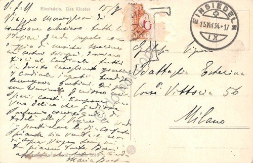 Cartolina Einsiedeln Das Kloser 1934