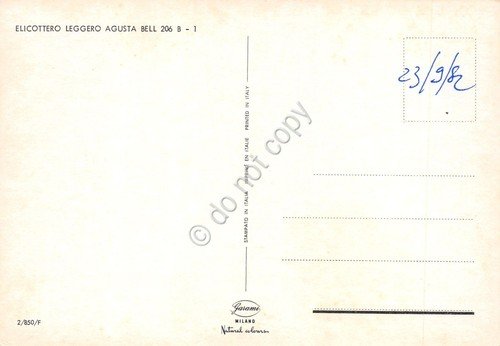 Cartolina Elicottero Leggero Agusta Bell 206 B-1 | Immagine Gallery 2