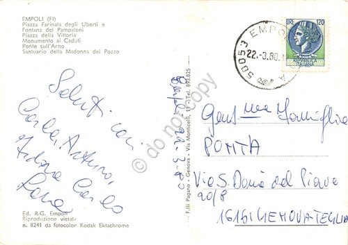 Cartolina Empoli vedute varie 1980