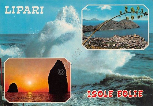 Cartolina Eolie Isola di Lipari vedute varie anni '70 | Immagine principale