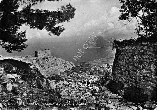 Cartolina Erice Castello Spagnolo 1960 (Trapani)