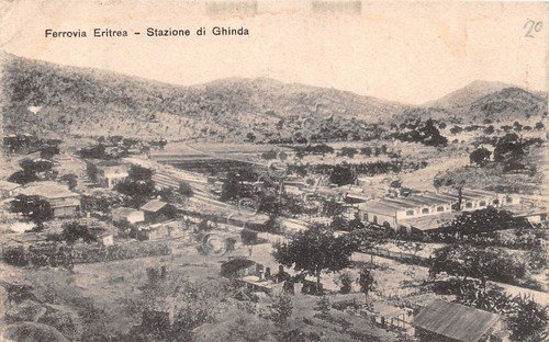 Cartolina Eritrea Stazione Ferroviaria di Ghinda 1919