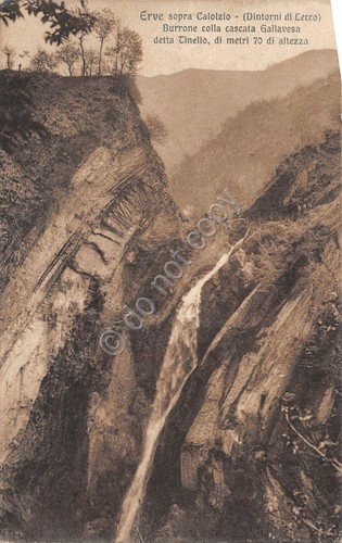 Cartolina Erve sopra Calolzio Burrone e cascata Tinello