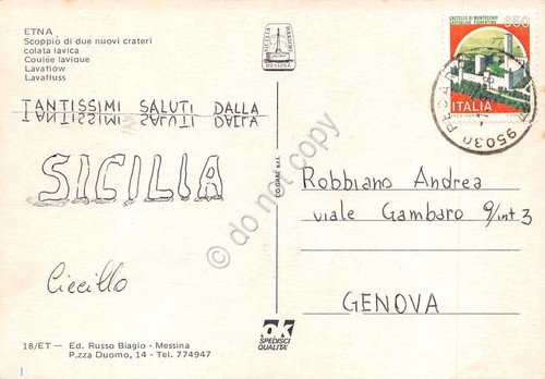 Cartolina Etna scoppio di due nuovi crateri colata lavica notturno | Immagine Gallery 2