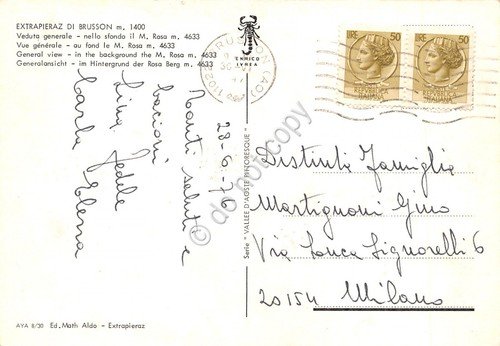 Cartolina Extrapieraz di Brusson panorama 1976 | Immagine Gallery 2