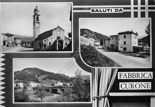 Cartolina Fabbrica Curone vedute varie paese