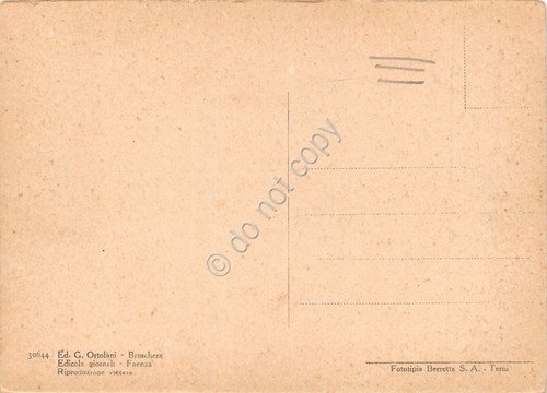 Cartolina Faenza Chiesa S. Francesco Monumento a Torricelli animata ingiallita | Immagine Gallery 2