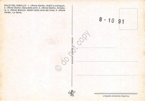 Cartolina Faenza Palio del Niballo 4 Vedute 1991 | Immagine Gallery 2