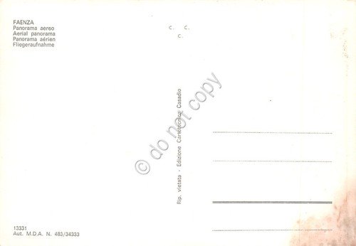 Cartolina Faenza panorama aereo città case anni '80 | Immagine Gallery 2