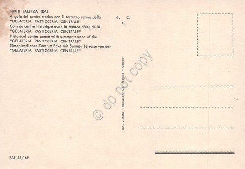 Cartolina Faenza Pasticceria gelateria Centrale terrazzo estivo anni '80 | Immagine Gallery 2