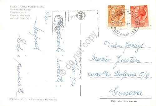 Cartolina Falconara Marittima Veduta del Golfo da giardino 1974 | Immagine Gallery 2