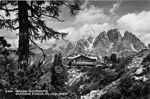 Cartolina Faloria Rifugio Ristorante Stazione Funivia 1952