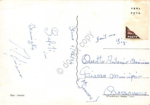 Cartolina Fano Albergo Astoria e Lido Notturno 1954 grinza | Immagine Gallery 2