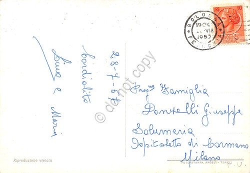 Cartolina Fano Spiaggia stabilimenti colorata 1957 | Immagine Gallery 2