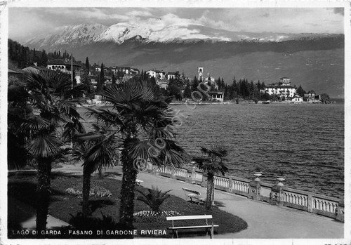 Cartolina Fasano di Gardone Riviera panorama del lago 1951 fotocelere