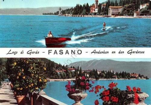Cartolina Fasano Lago di Garda vedute varie sci d'acqua 1963 … | Immagine principale