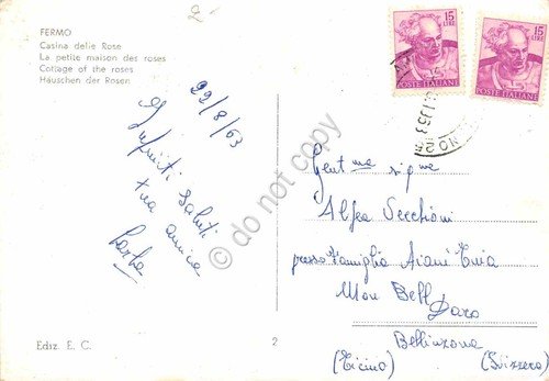 Cartolina Fermo Casina delle Rose auto e moto d'epoca 1963 | Immagine Gallery 2