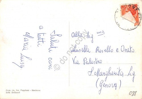 Cartolina Ferrada di Moconesi panorama 1957