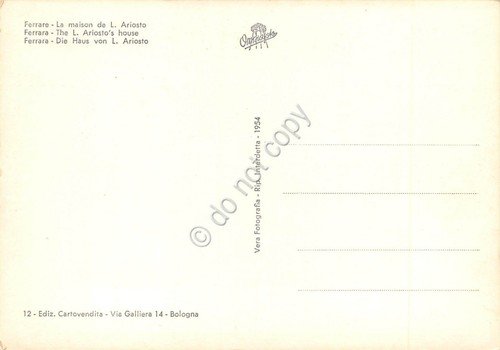 Cartolina Ferrara Casa di Ariosto Animata