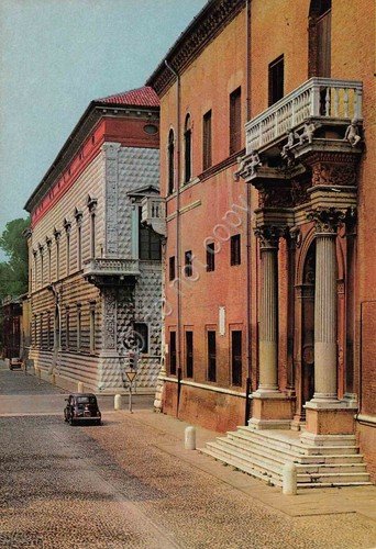 Cartolina Ferrara Palazzi Prosperi e dei Diamanti Particolare Fiat 500 …