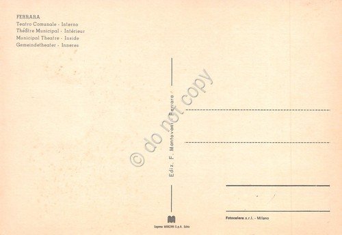 Cartolina Ferrara Teatro Comunale interno anni '80
