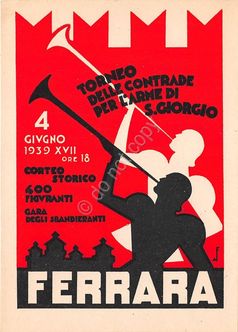 Cartolina Ferrara Torneo Contrade Arme S. Giorgio 1939 Illustrata A. …