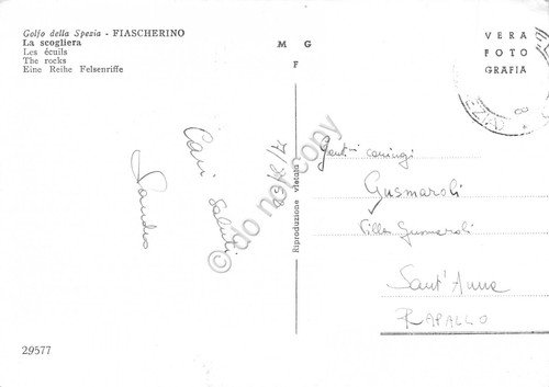 Cartolina Fiascherino la Scogliera 1958 (La Spezia) | Immagine Gallery 2
