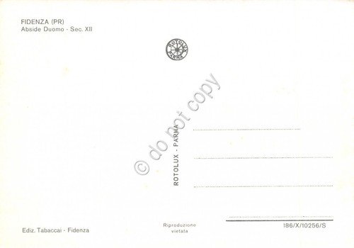 Cartolina Fidenza Abside Duomo (Parma)